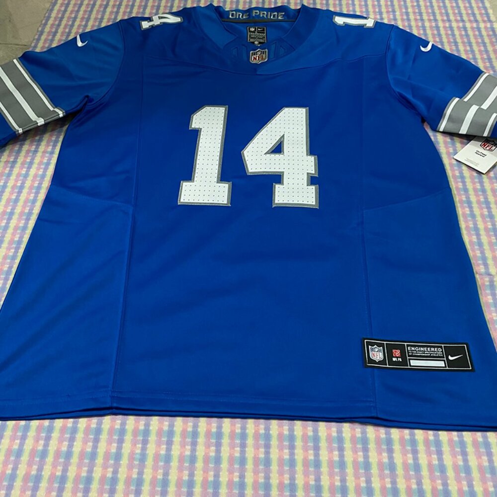 Detroit Lions Blue Jersey St Brown No. 14